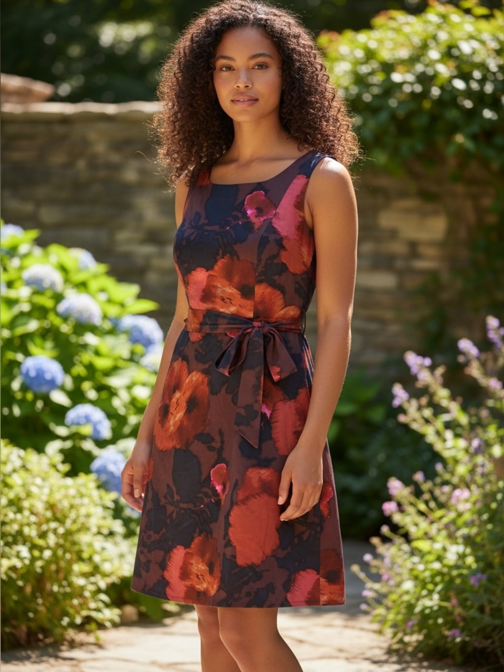 The Limited Floral Sheath Dress | Belted Waist | Size 10 | Fall Wedding Guest